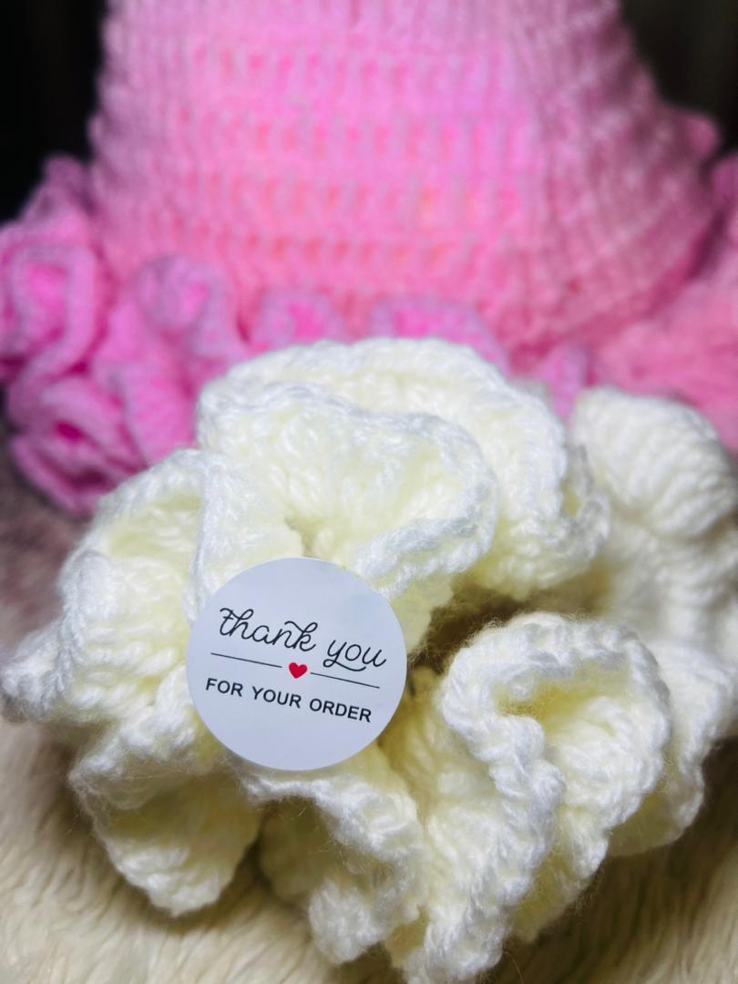 Close-up detail of crochet stitches